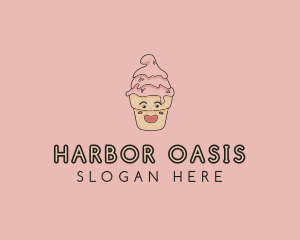 Melting Ice Cream Cone  logo design