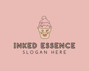 Melting Ice Cream Cone  logo design