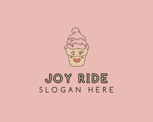 Melting Ice Cream Cone  logo design