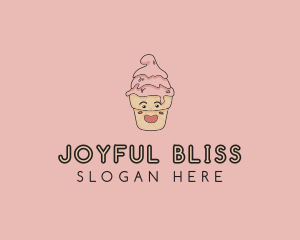 Melting Ice Cream Cone  logo design