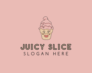 Melting Ice Cream Cone  logo design