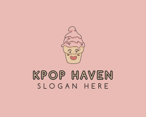 Melting Ice Cream Cone  logo design