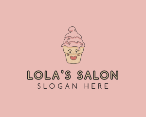 Melting Ice Cream Cone  logo design