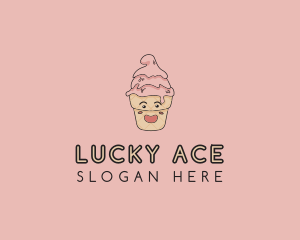 Melting Ice Cream Cone  logo design