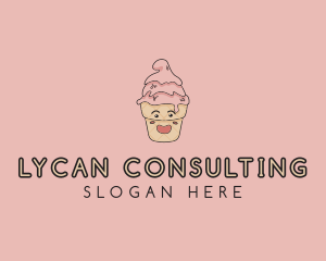 Melting Ice Cream Cone  logo design