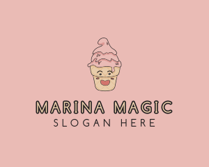 Melting Ice Cream Cone  logo design