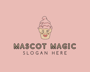 Melting Ice Cream Cone  logo design