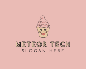 Melting Ice Cream Cone  logo design