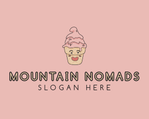 Melting Ice Cream Cone  logo design