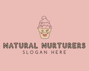 Melting Ice Cream Cone  logo design