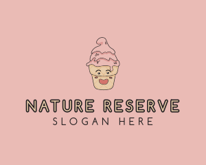 Melting Ice Cream Cone  logo design