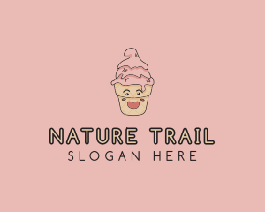 Melting Ice Cream Cone  logo design