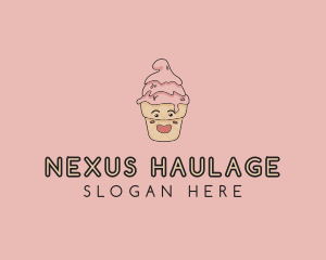 Melting Ice Cream Cone  logo design