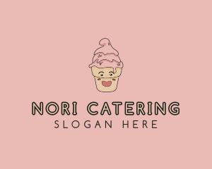 Melting Ice Cream Cone  logo design