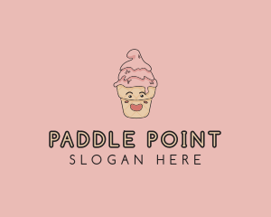 Melting Ice Cream Cone  logo design