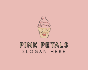 Melting Ice Cream Cone  logo design