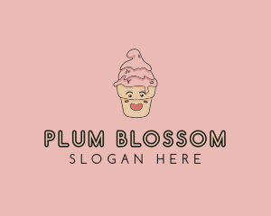 Melting Ice Cream Cone  logo design