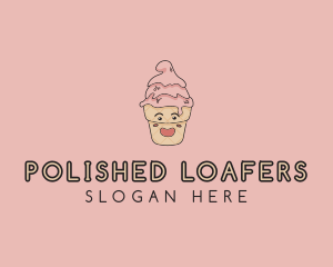 Melting Ice Cream Cone  logo design