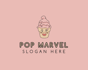 Melting Ice Cream Cone  logo design