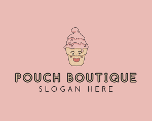 Melting Ice Cream Cone  logo design