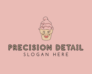 Melting Ice Cream Cone  logo design