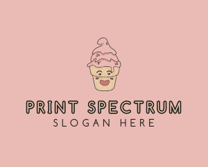 Melting Ice Cream Cone  logo design