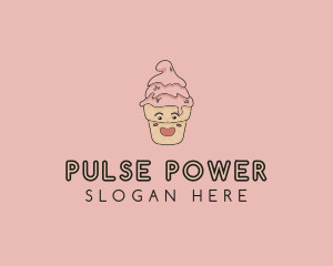 Melting Ice Cream Cone  logo design