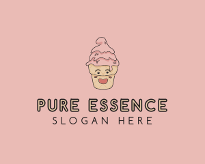 Melting Ice Cream Cone  logo design