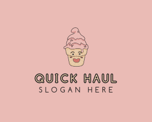 Melting Ice Cream Cone  logo design