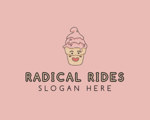 Melting Ice Cream Cone  logo design