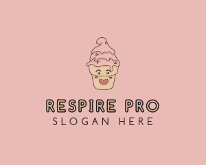 Melting Ice Cream Cone  logo design