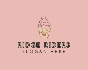 Melting Ice Cream Cone  logo design