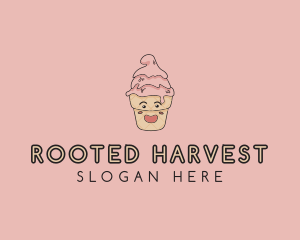 Melting Ice Cream Cone  logo design