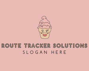 Melting Ice Cream Cone  logo design