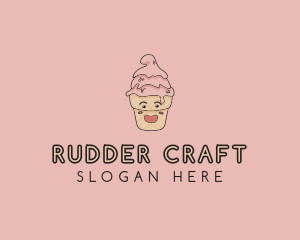 Melting Ice Cream Cone  logo design