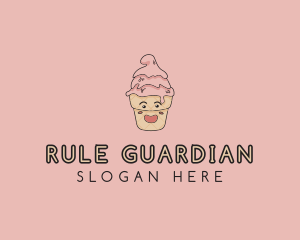 Melting Ice Cream Cone  logo design