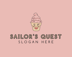 Melting Ice Cream Cone  logo design