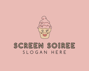 Melting Ice Cream Cone  logo design