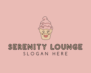 Melting Ice Cream Cone  logo design