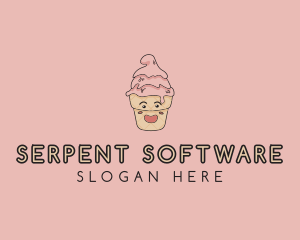 Melting Ice Cream Cone  logo design