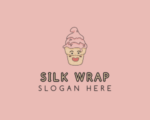 Melting Ice Cream Cone  logo design