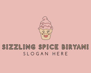 Melting Ice Cream Cone  logo design