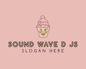 Melting Ice Cream Cone  logo design