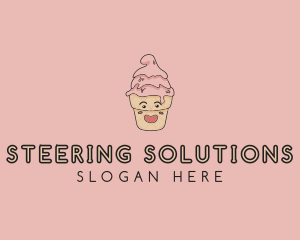 Melting Ice Cream Cone  logo design