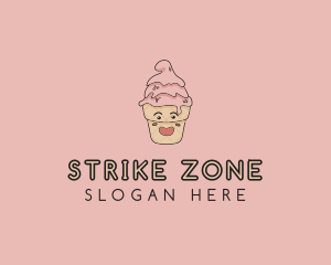 Melting Ice Cream Cone  logo design