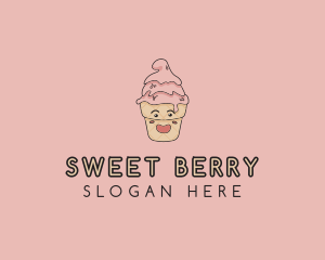 Melting Ice Cream Cone  logo design