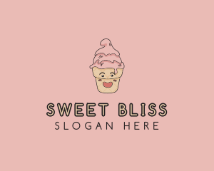 Melting Ice Cream Cone  logo design