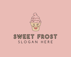 Melting Ice Cream Cone  logo design