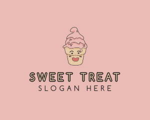 Melting Ice Cream Cone  logo design