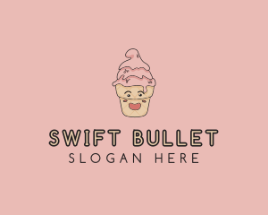 Melting Ice Cream Cone  logo design